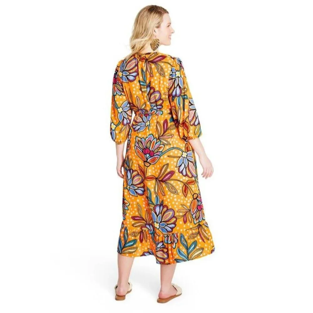 NWT Size XS Tabitha Brown Floral/Polka Dot Print Cover Up